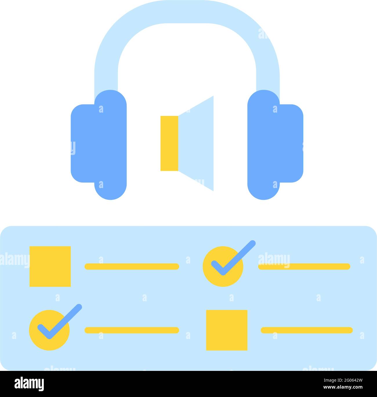Audio course vector flat color icon Stock Vector