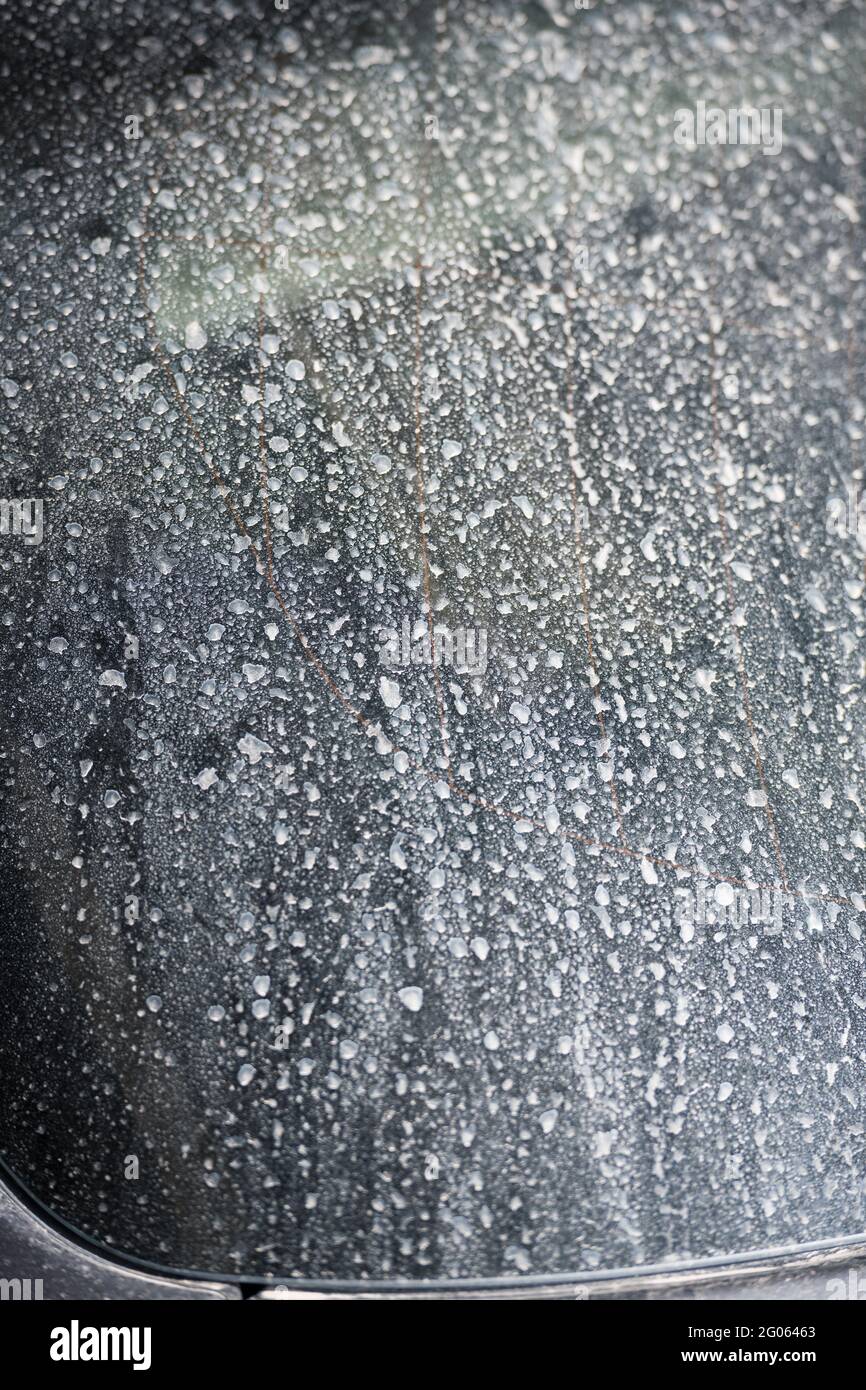 Dirty car back windscreen Stock Photo