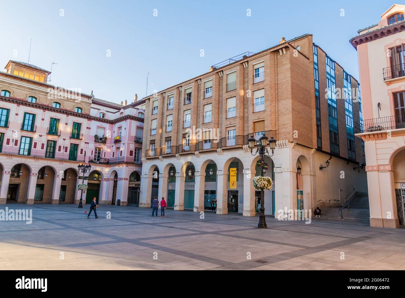 HUESCA, SPAIN - OCTOBER 29, 2017: View of Plaza Luis Lopez Allue square in Huesca, Spain. Stock Photo