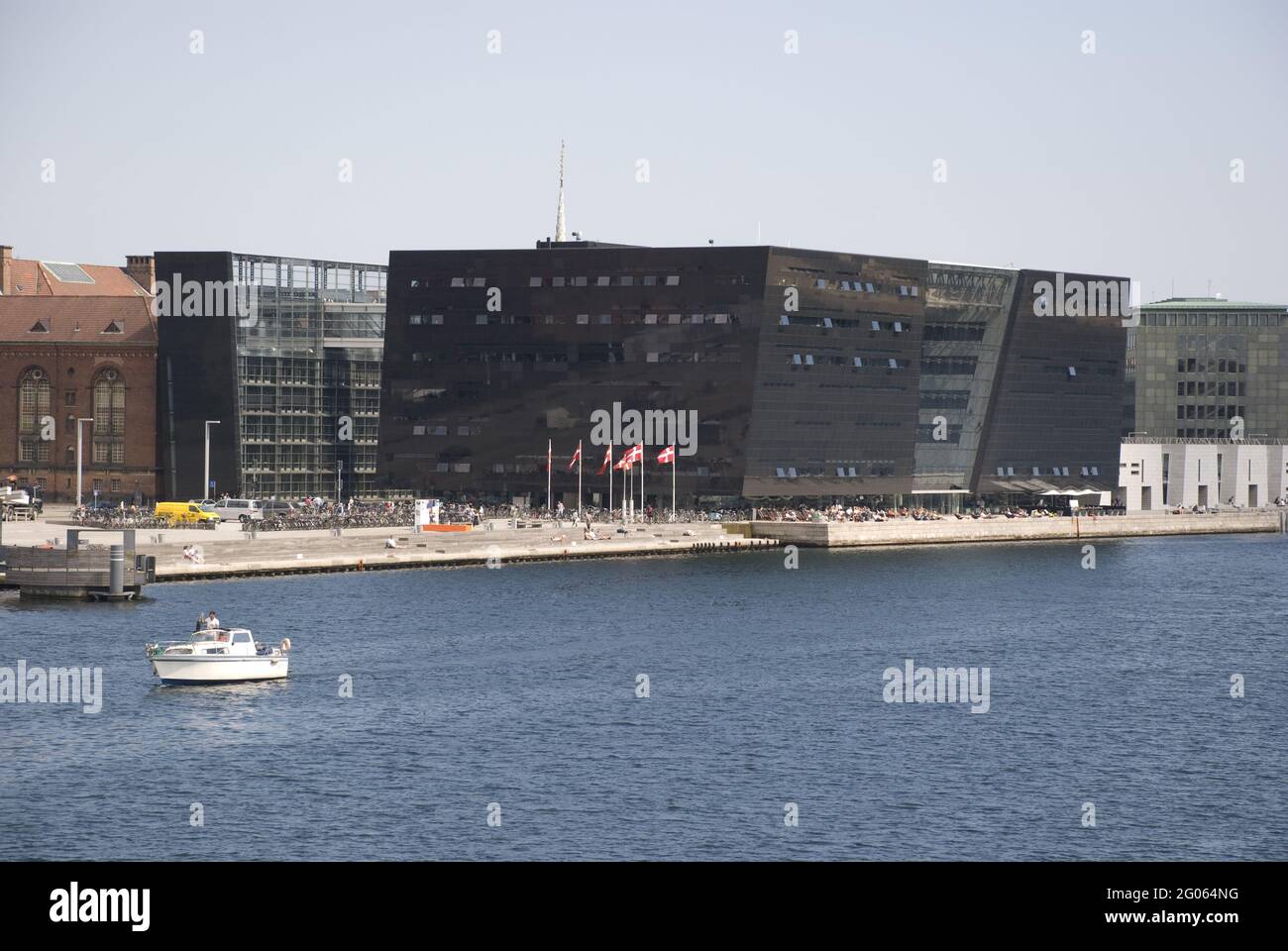 COPENHAGEN, DENMARK - Jun 07, 2013: Exterior view of famous Black Diamond of Copenhagen, Denmark Stock Photo