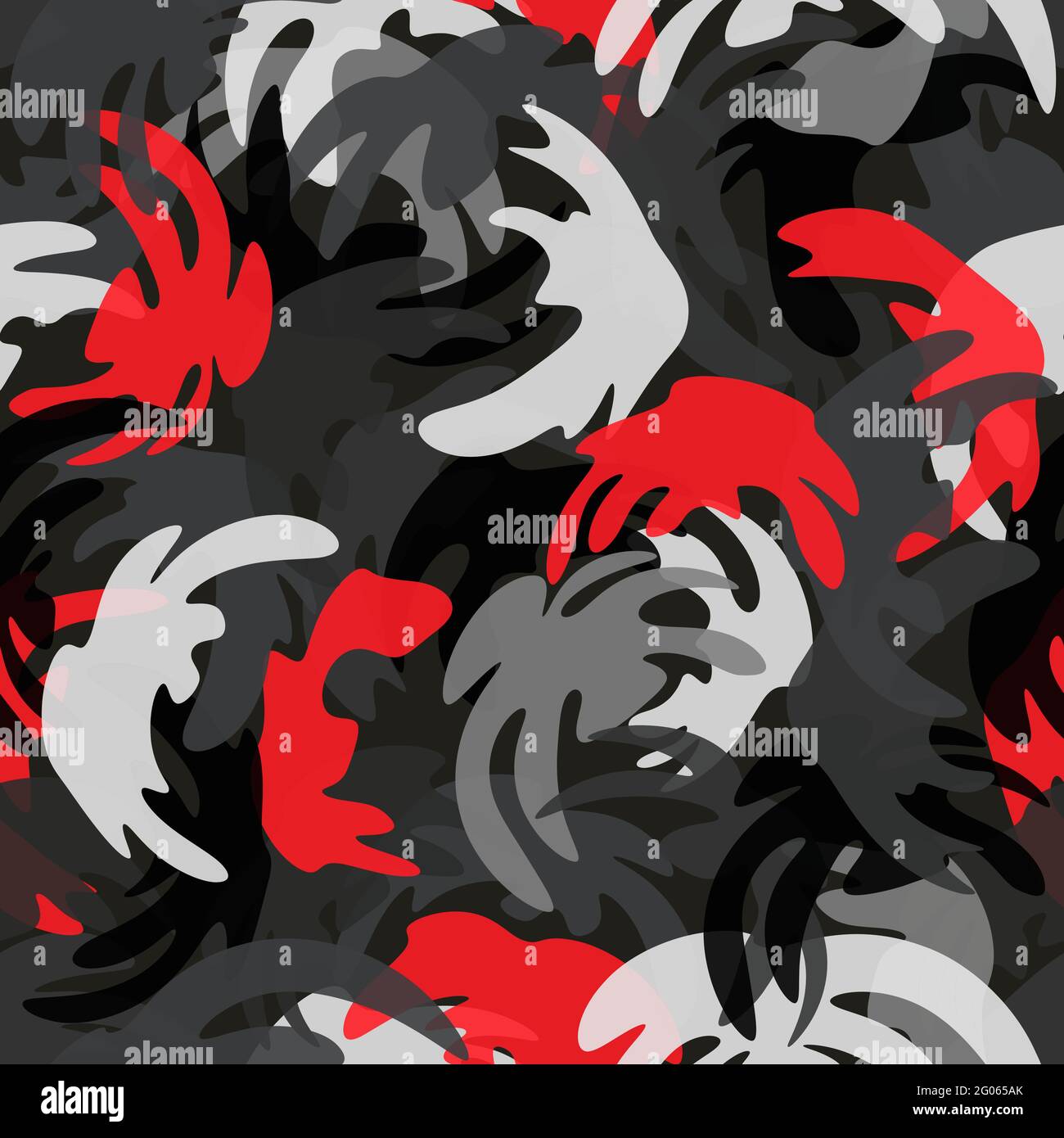Red and grayscale urban vector seamless pattern. Abstract and geometric ...