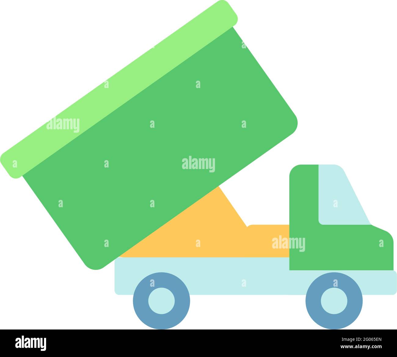 Roll-off truck vector flat color icon Stock Vector
