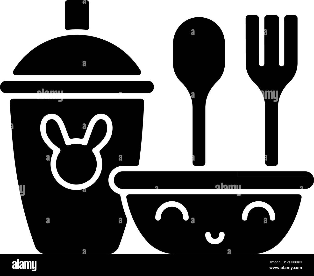 Kids dinnerware black glyph icon Stock Vector Image & Art - Alamy