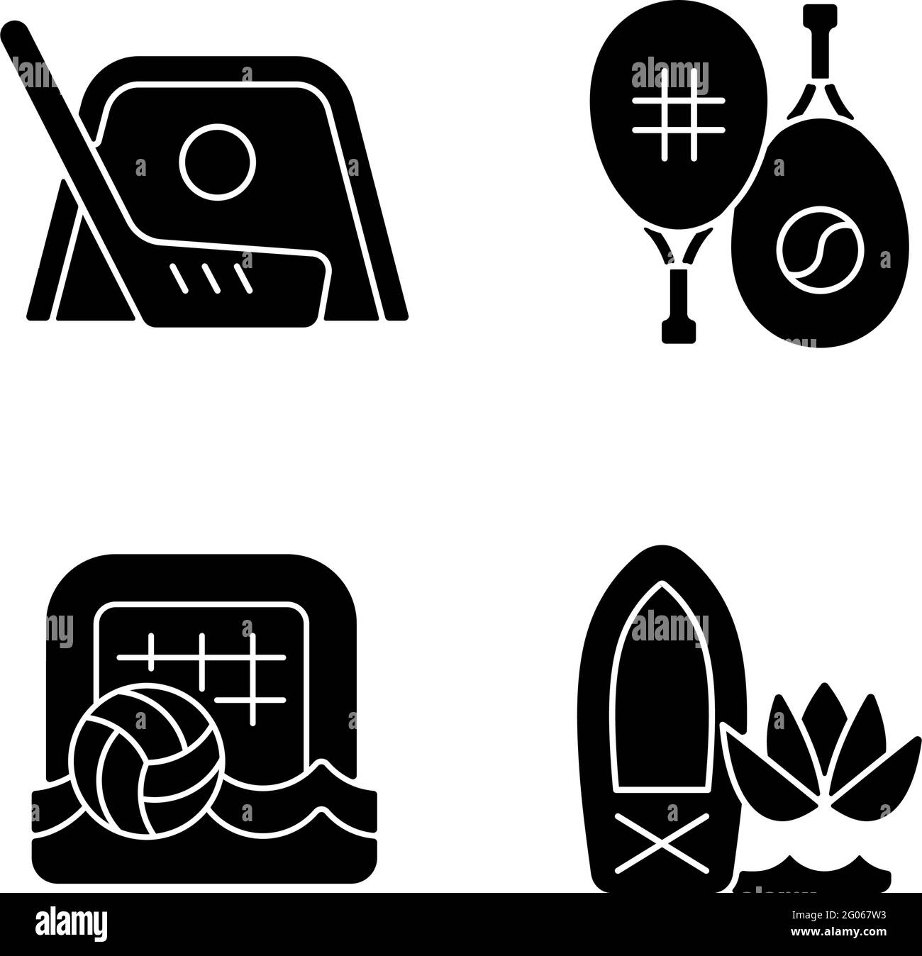 Summer Camp Activities Black Glyph Icons Set On White Space Stock Vector Image Art Alamy