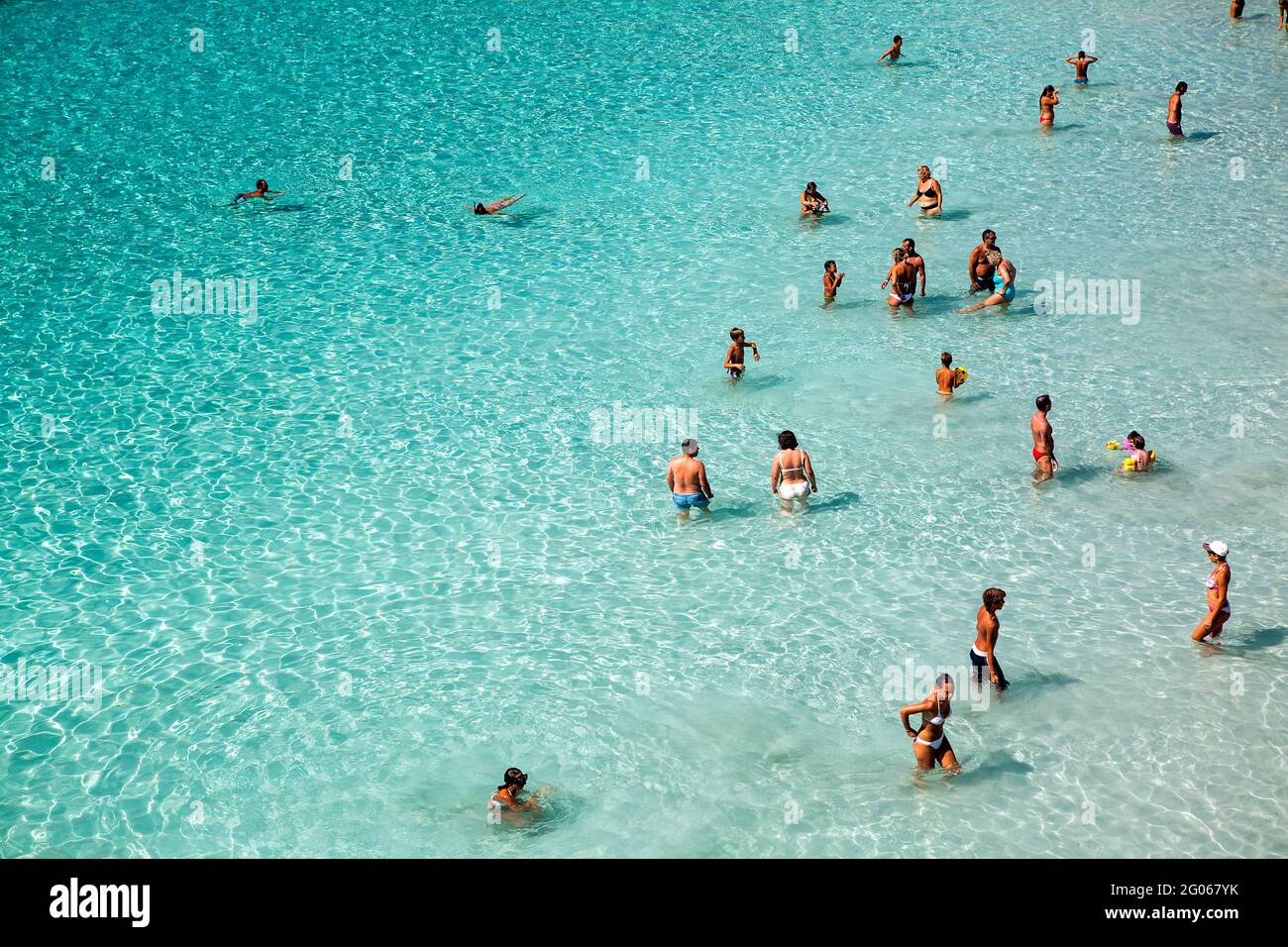 Cala azzurra beach, Favignana island, Aegadian Islands, Sicily, Italy