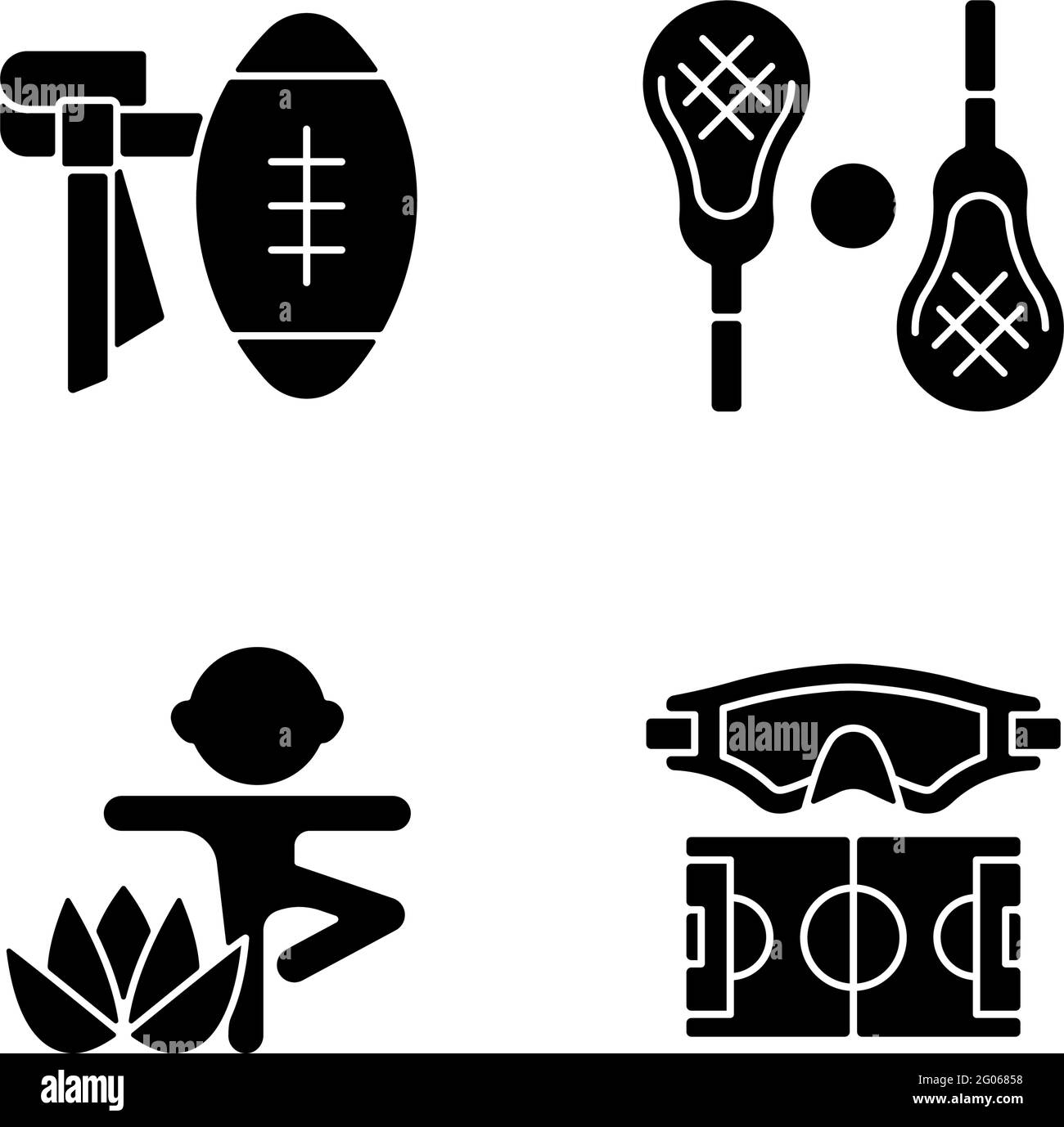 Summer Camp Activities Black Glyph Icons Set On White Space Stock Vector Image Art Alamy
