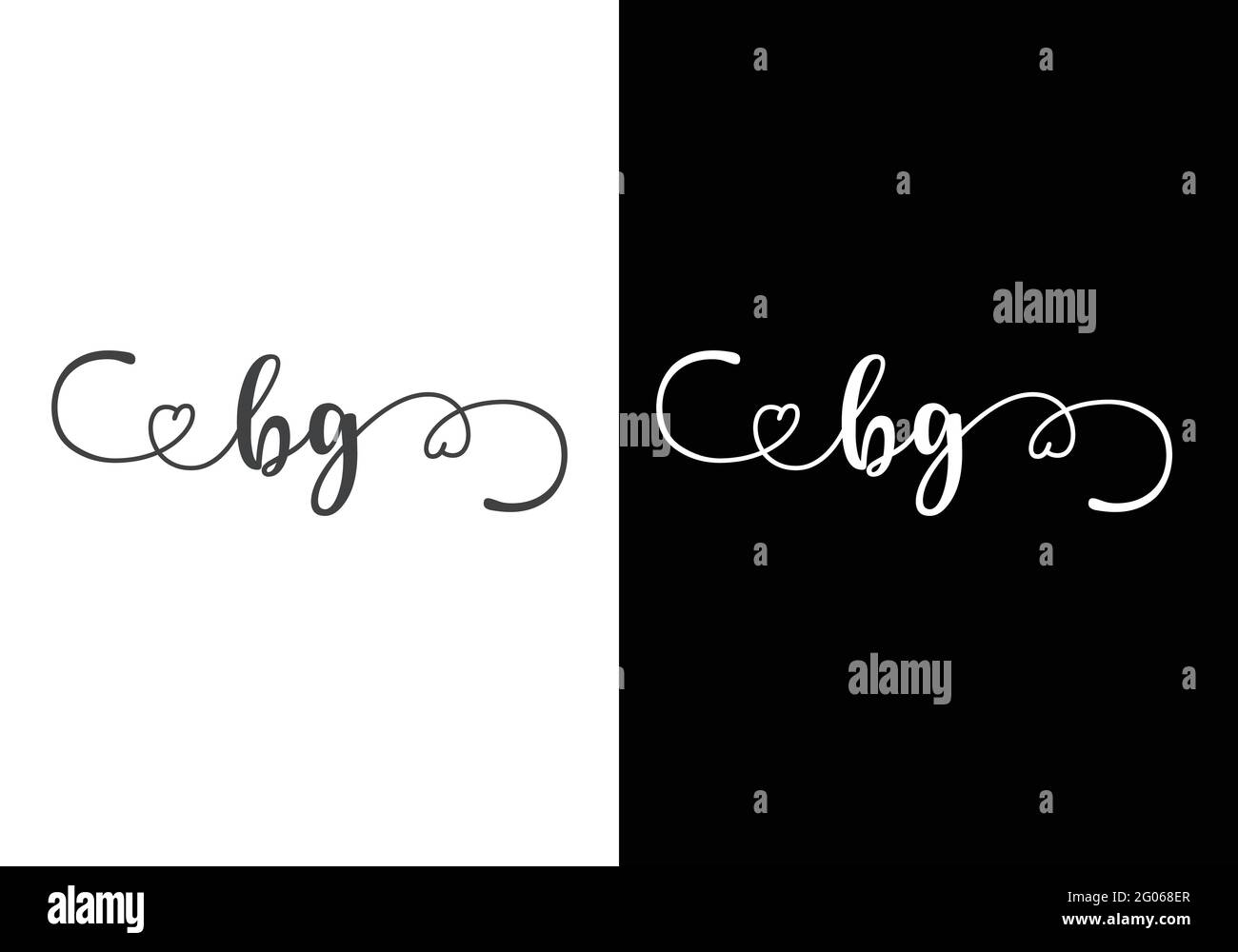 Initial Monogram Letter B G Logo Design Vector Template. B G Letter Logo Design Stock Vector