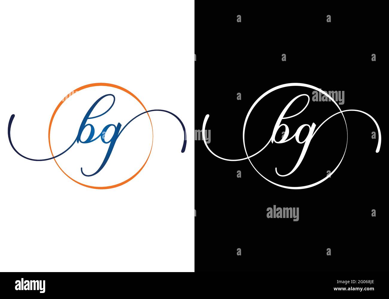Initial Monogram Letter B G Logo Design Vector Template. B G Letter Logo Design Stock Vector
