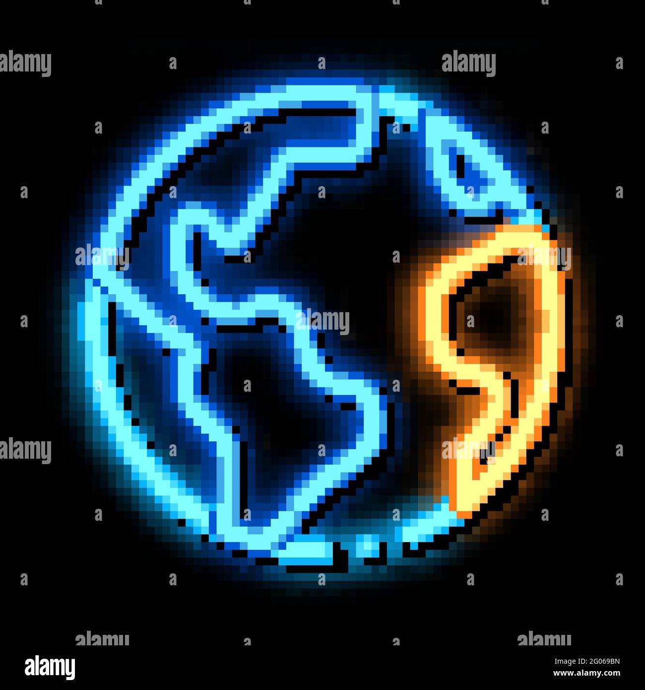 Planet Earth Globe neon glow icon illustration Stock Vector Image & Art ...