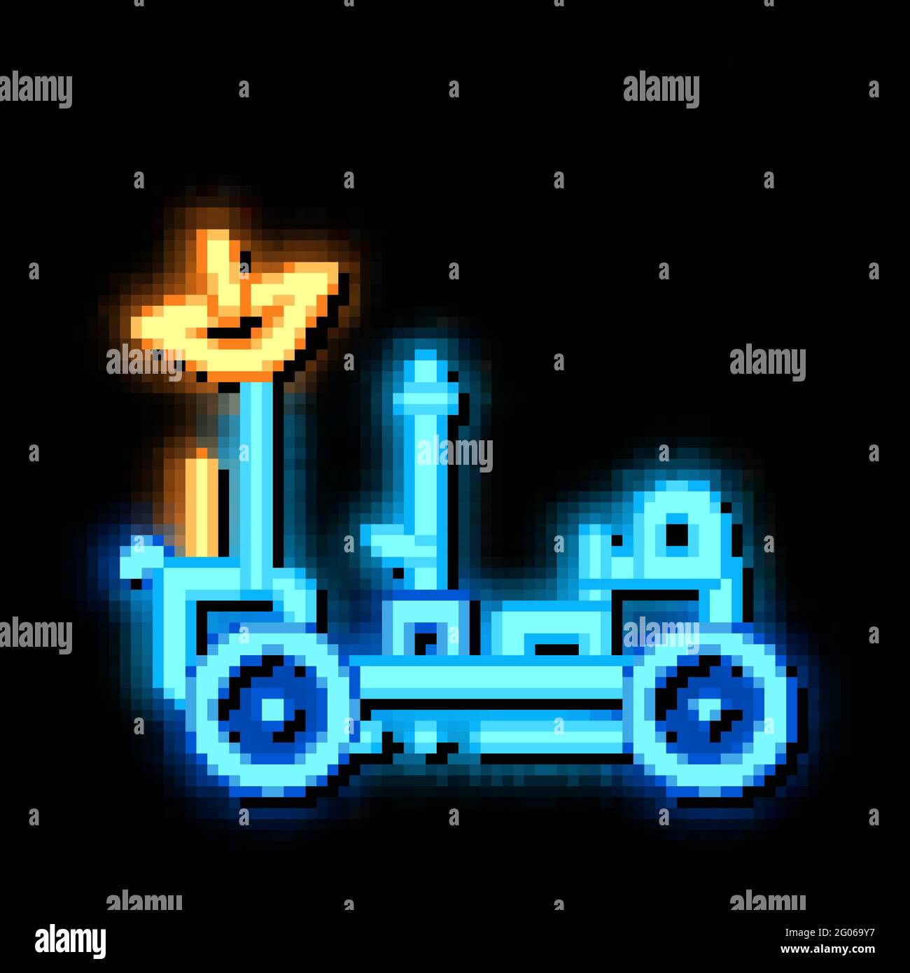 Astronaut Moon Rover neon glow icon illustration Stock Vector Image ...