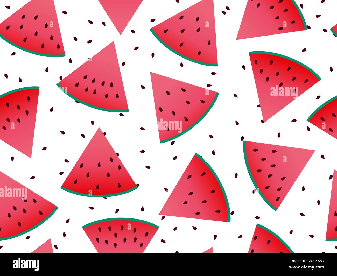 Watermelon slices seamless pattern. Triangular slices of watermelon ...