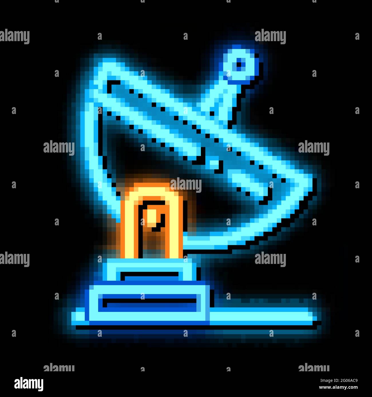 Satellite Radio Antenna neon glow icon illustration Stock Vector Image ...