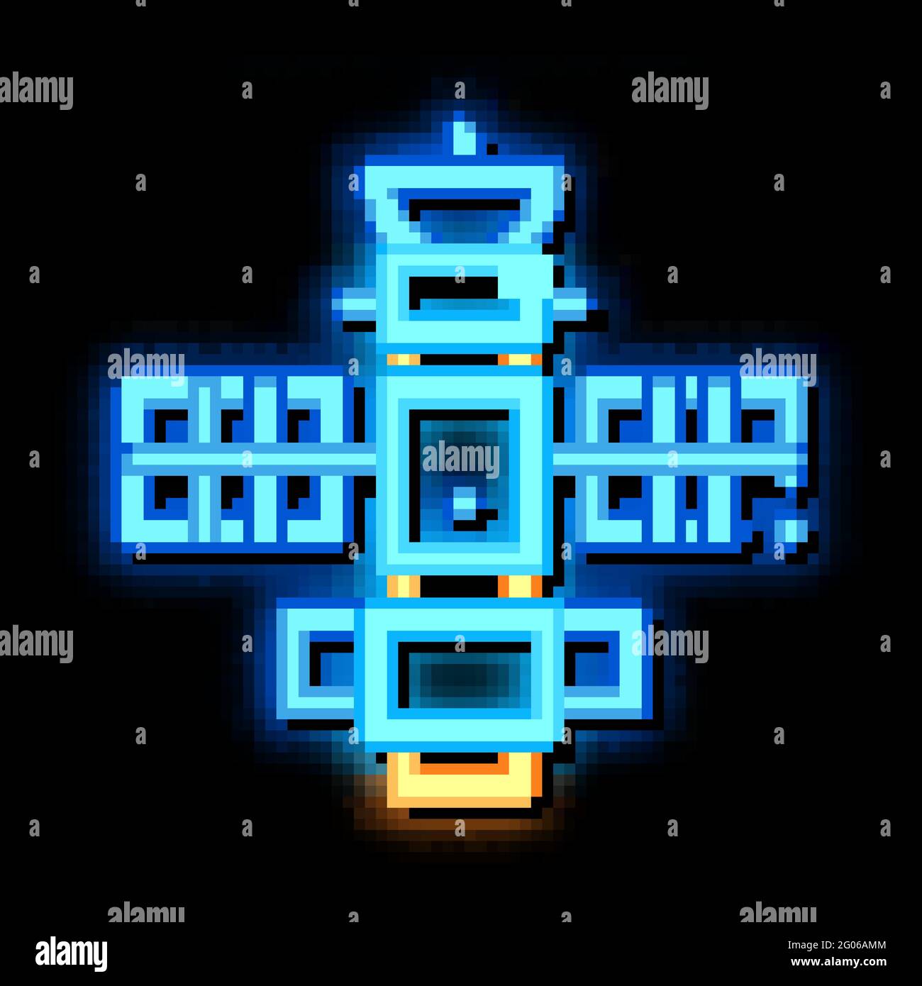 Space Satellite Station neon glow icon illustration Stock Vector Image ...