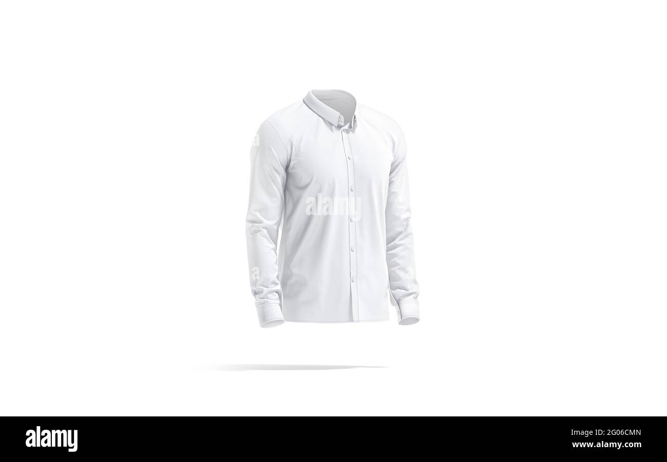 Long sleeve plain white t-shirt mockup isolated on transparent