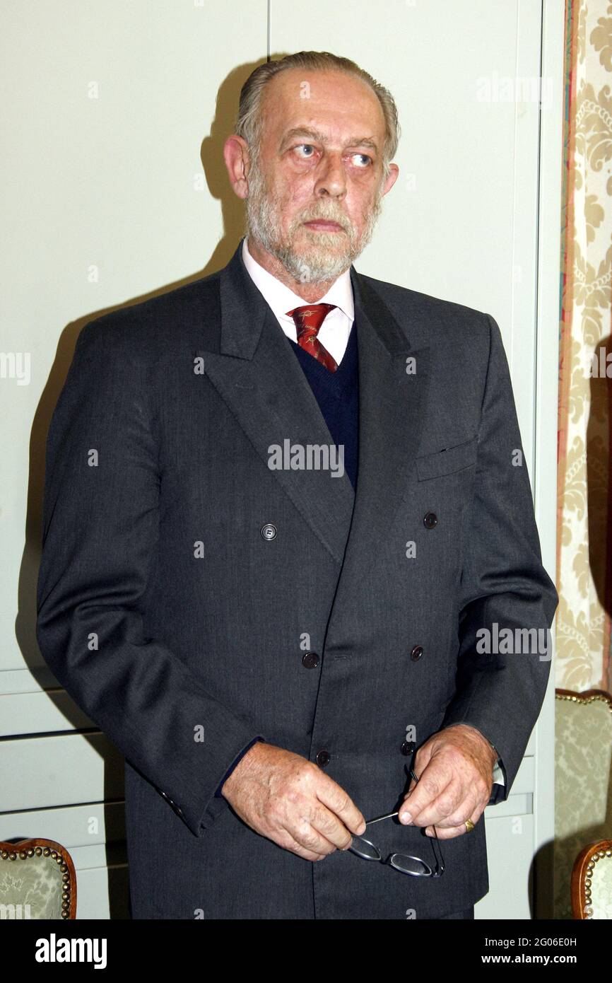 Exclusive - Prince Amedeo, Duke of Aosta attending the presentation of the Yearbook of the Italian Nobility edited by Monumental Edition, at the Palazzo Lascaris in Turin, Italy, on December 10, 2007. The publisher Andrea Borella presented the 2007 edition of the Yearbook of Italian Nobility in one of the rooms of Palazzo Lascaris. Duke Amedeo d'Aosta was the guest of honor at the ceremony. The first edition of the volume dates back to the early 1900s and was the work of Commendatore Giovanni Battista di Crollalanza and his son Goffredo. The peculiarity of this edition is the reintroduction in Stock Photo