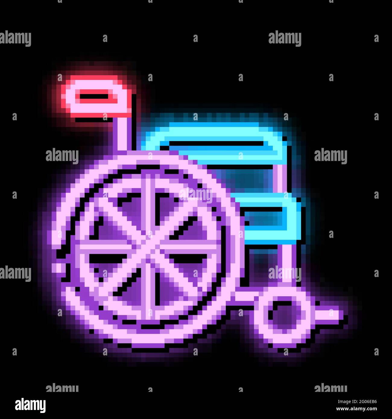 Wheelchair Equipment neon glow icon illustration Stock Vector