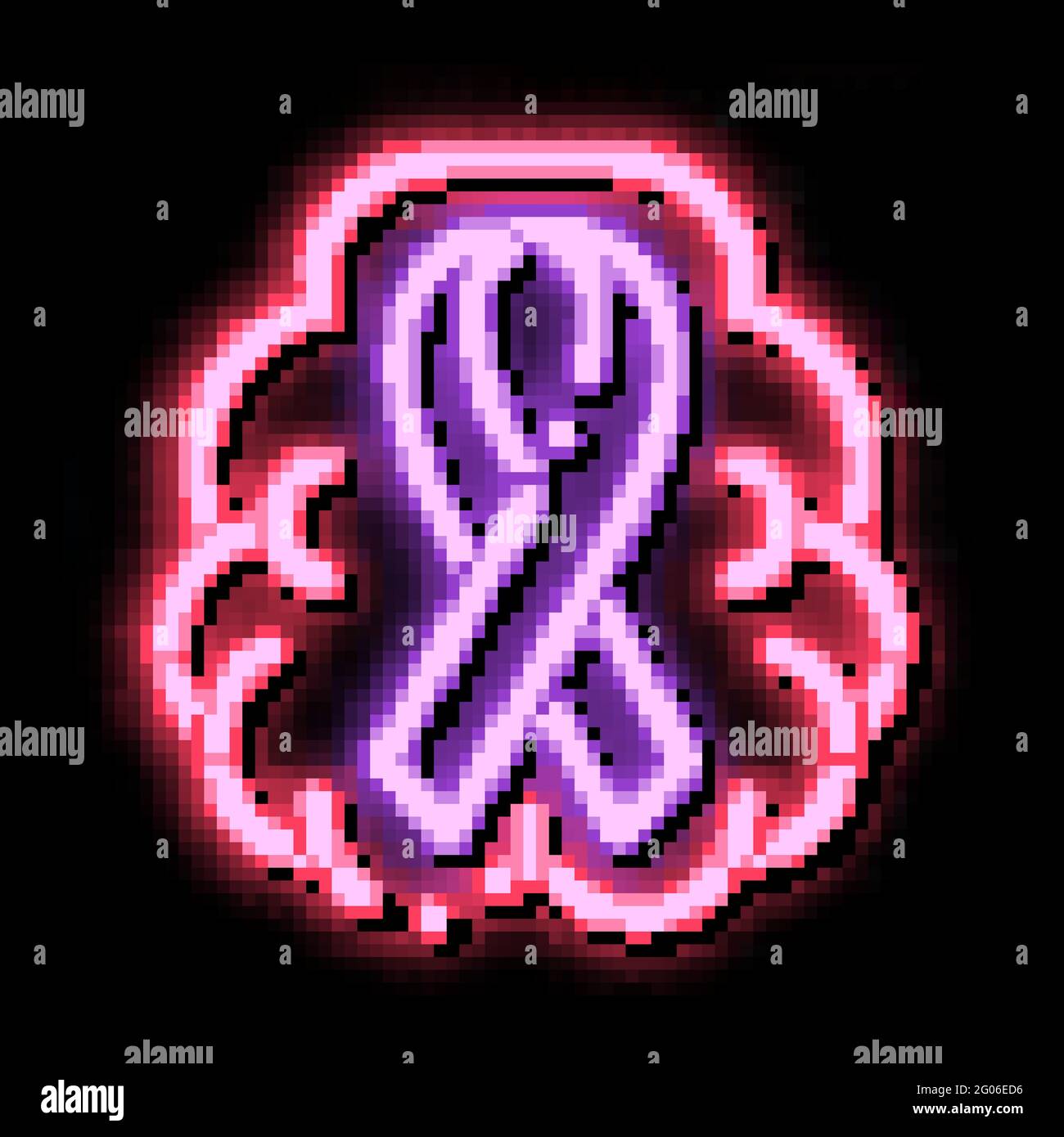 Brain And Health Ribbon neon glow icon illustration Stock Vector Image ...