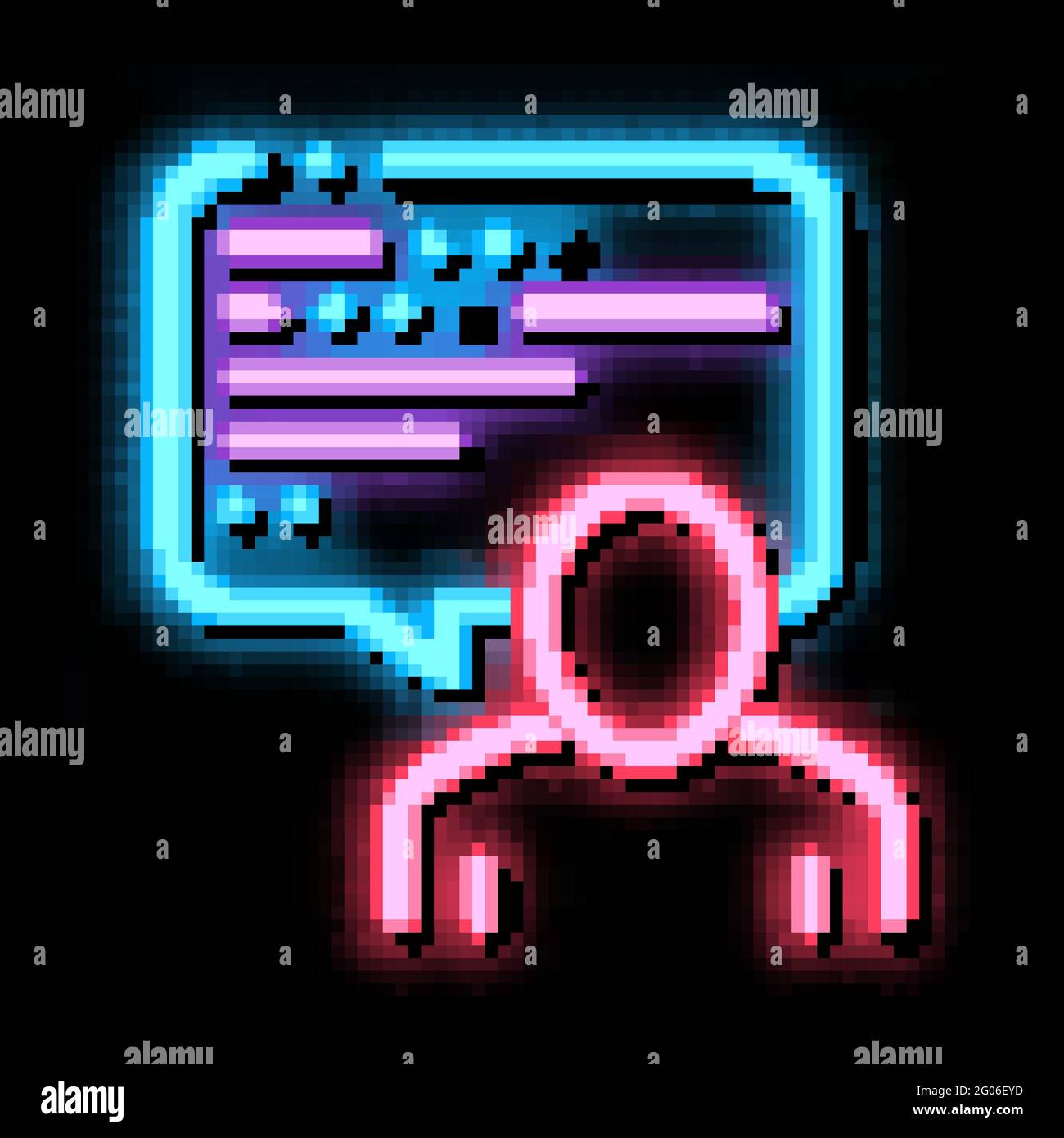 Man, Text In Quote Frame neon glow icon illustration Stock Vector Image ...