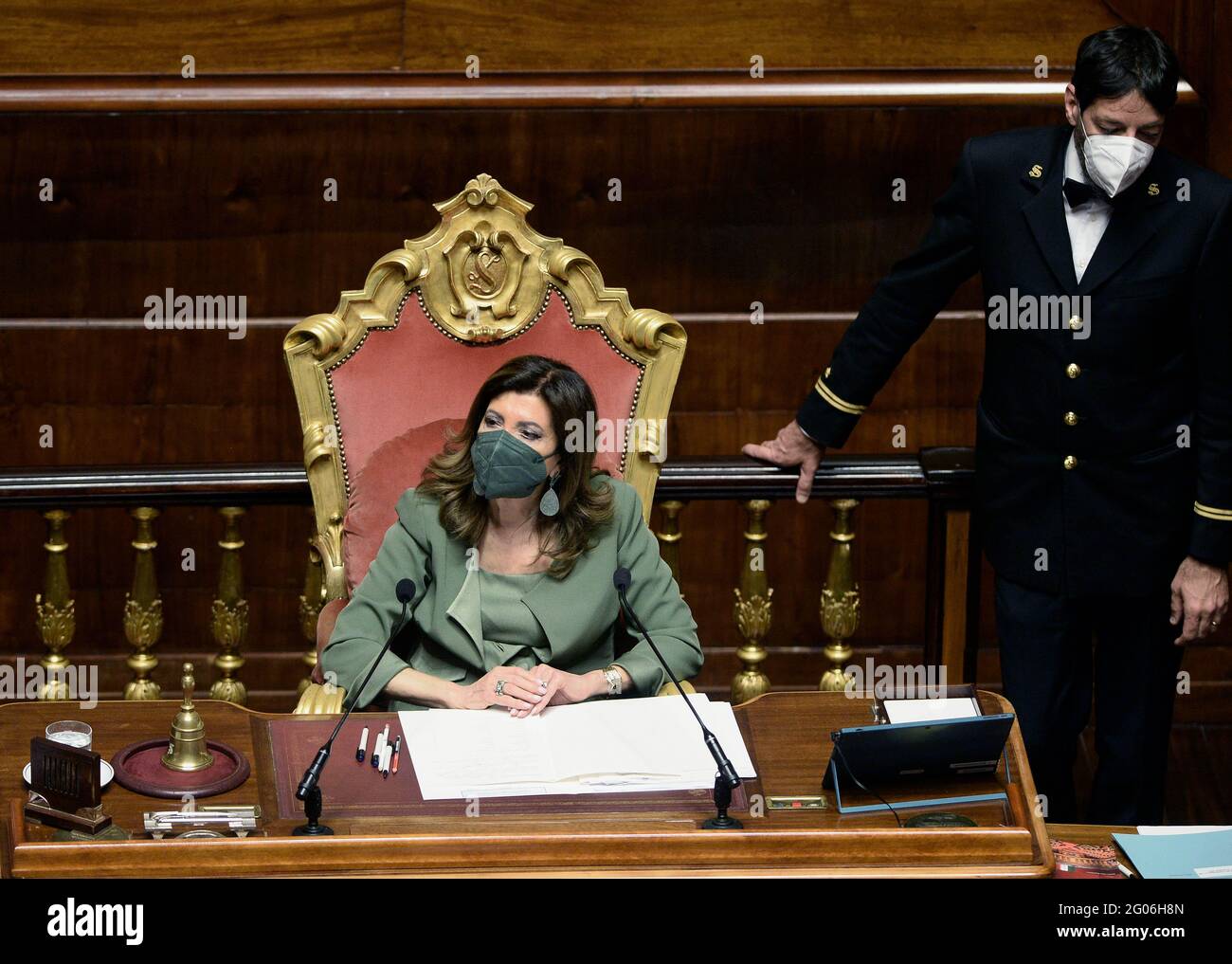 Italy, Rome, May 19, 2021 : The President of Senate Maria Elisabetta Casellati, during the Senate assembly on the crisis in the Middle East   Photo © Stock Photo