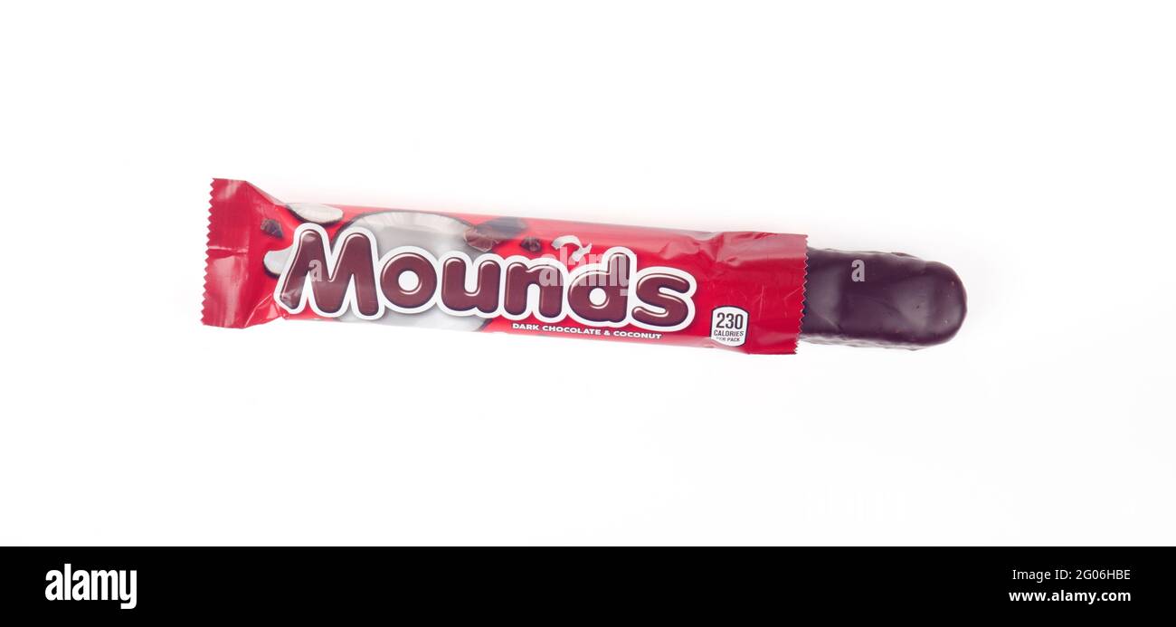 Mounds Dark Chocolate & Coconut Candy Bar Stock Photo