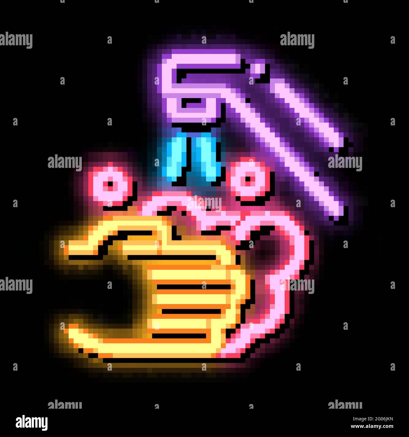 Hands Washing Water Tap neon glow icon illustration Stock Vector Image ...