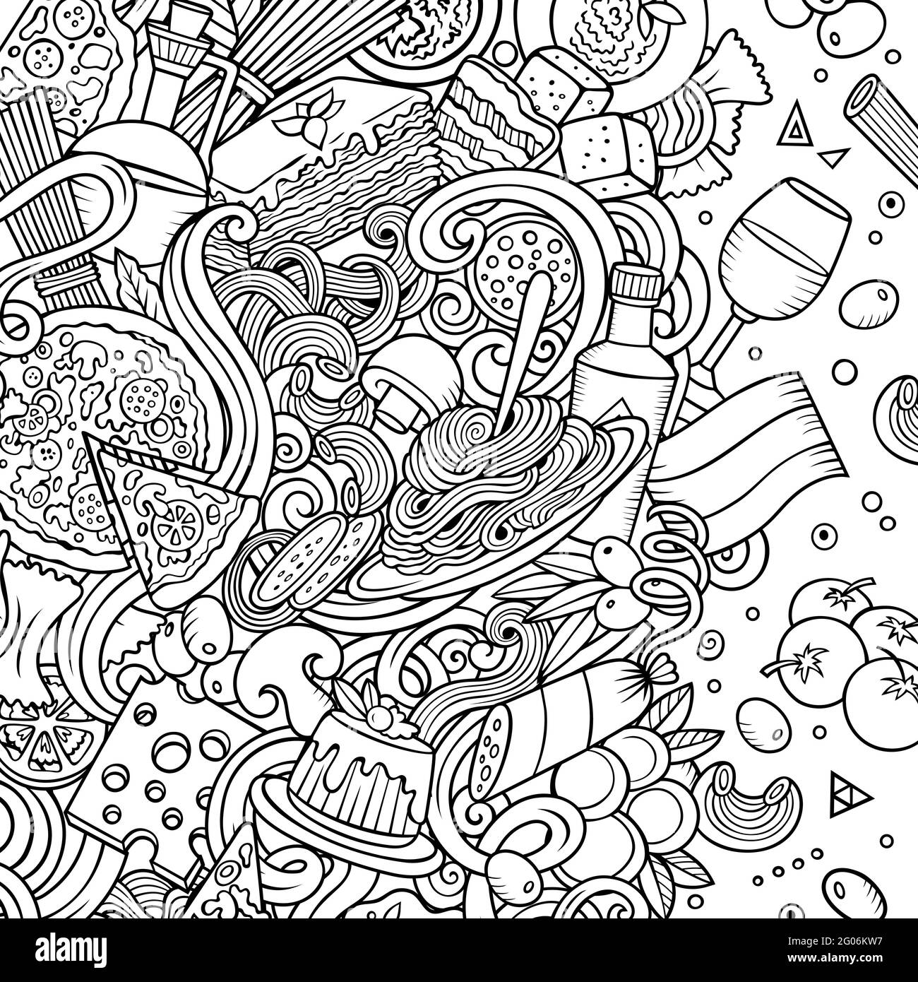 Cartoon vector doodles Italian food frame Stock Vector Image & Art - Alamy