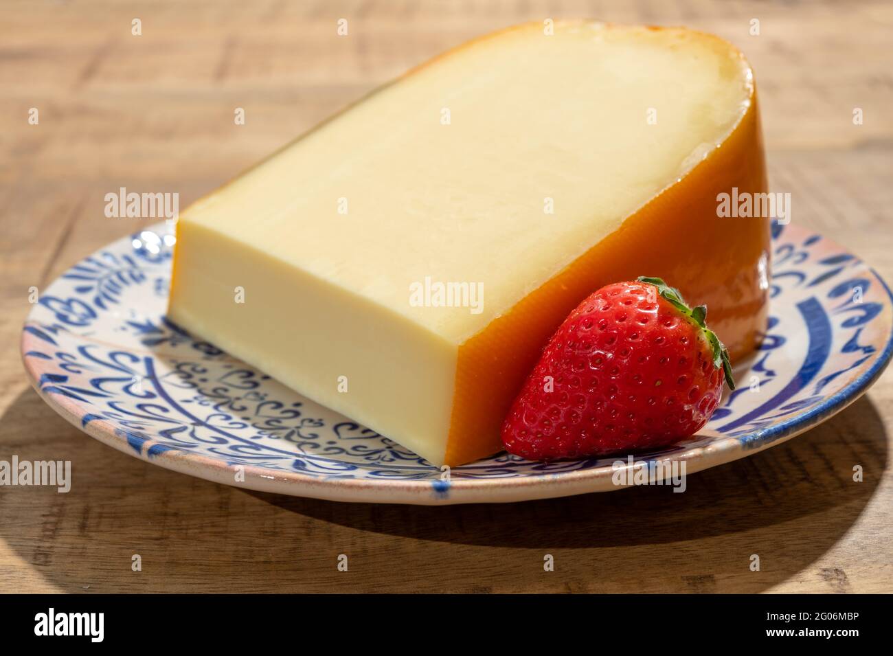 Cheese collection, piece of young Dutch gouda cheese made from cow milk