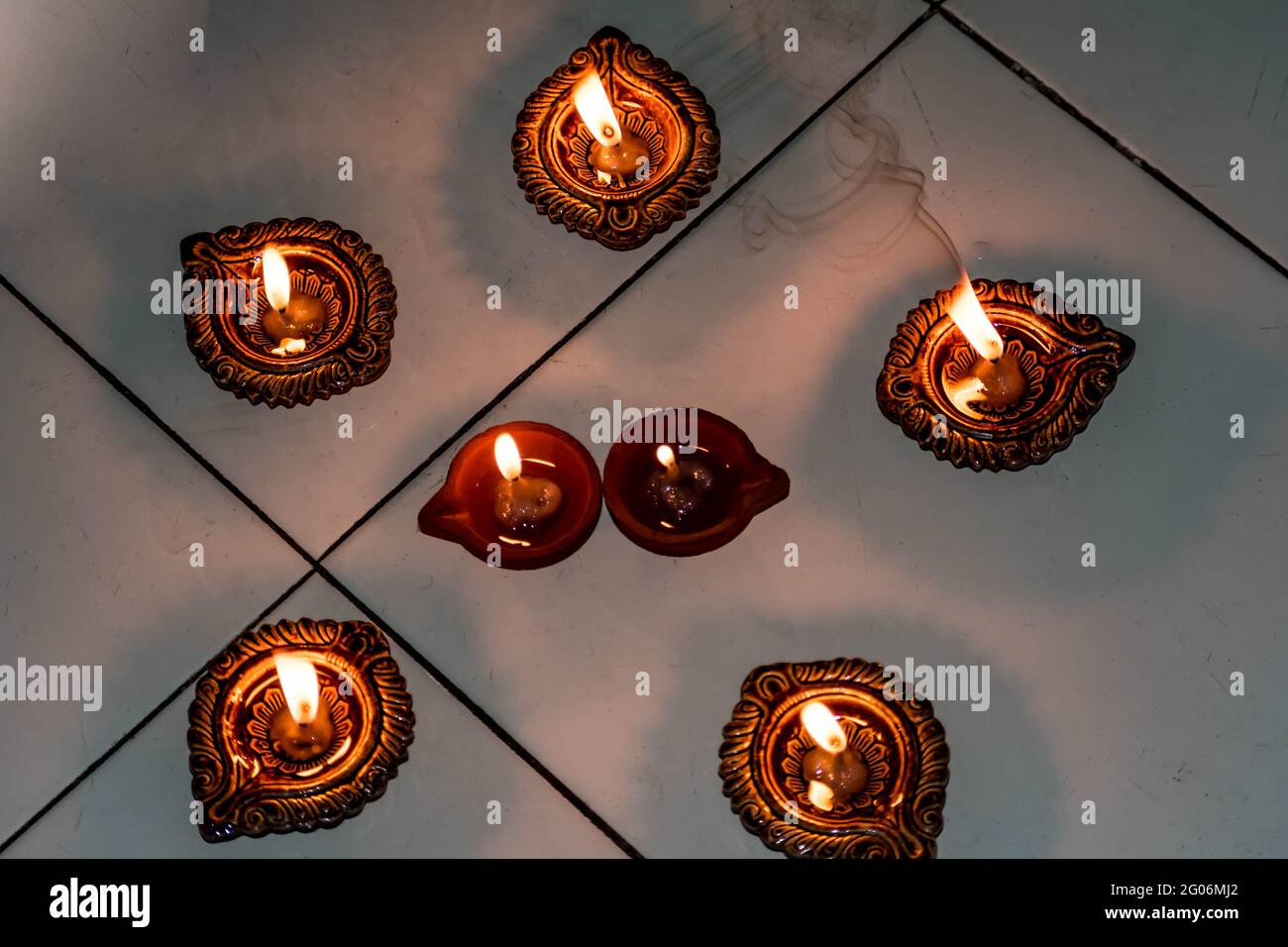 Oil Lamp Or Diwali Diya Also Known As Diva Made Of Clay Glowing 