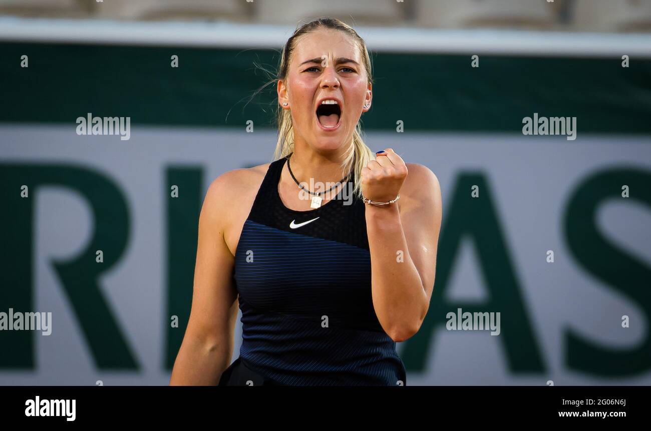 Marta Kostyuk Of Ukraine During The First Round Of The Roland Garros marta-kostyuk-of-ukraine-during-the-first-round-of-the-roland-garros