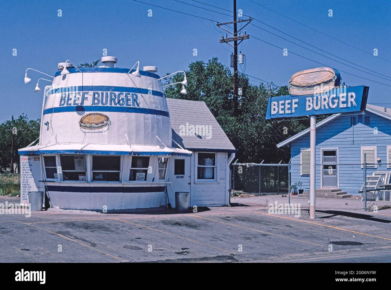 1980s America - Beef Burger, Amarillo, Texas 1982 Stock Photo - Alamy