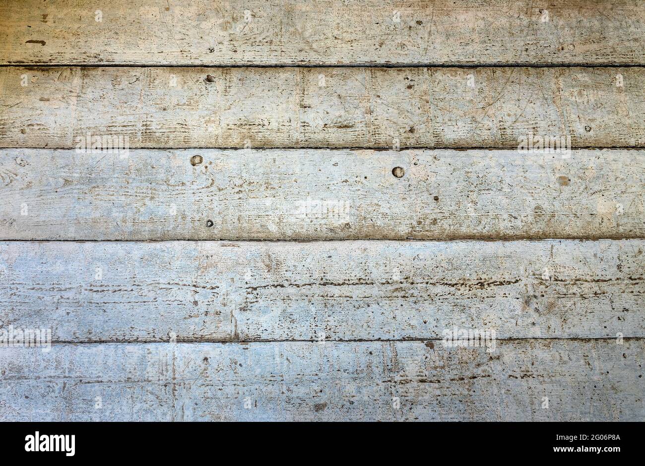Rustic white painted wooden planks background Stock Photo