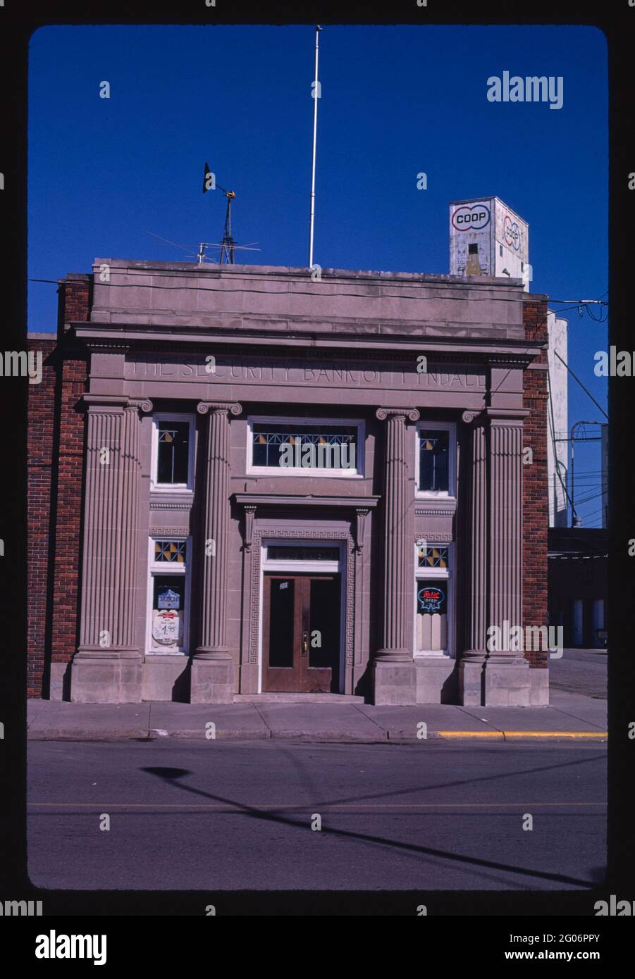 1980s United States The Security Bank of Tyndall, Main Street