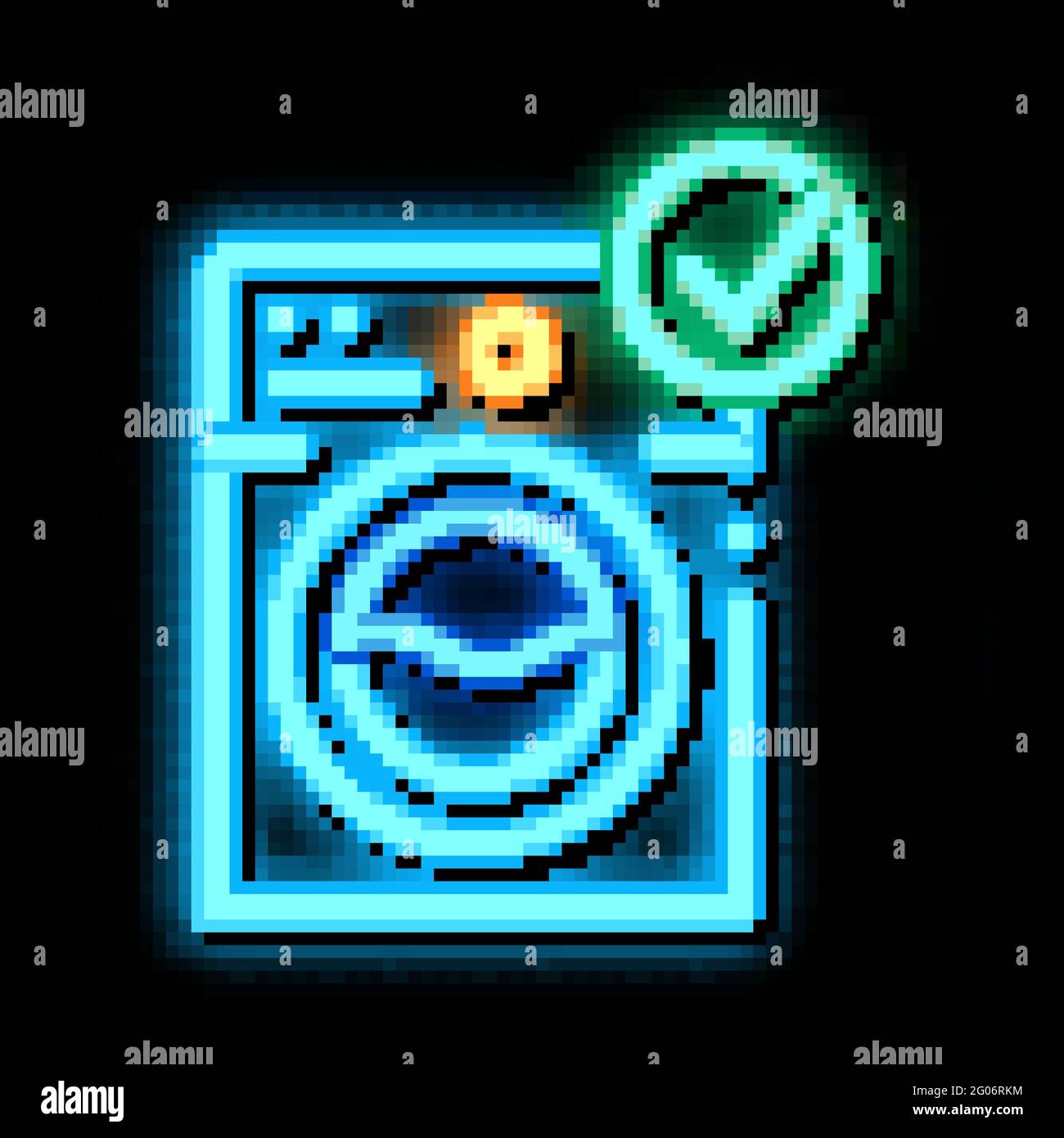 Laundry Washing Machine neon glow icon illustration Stock Vector