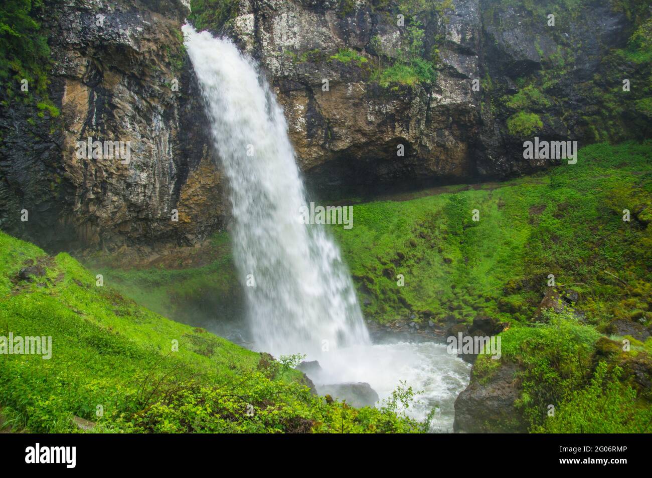 waterfall in salins in cantal in france Stock Photo
