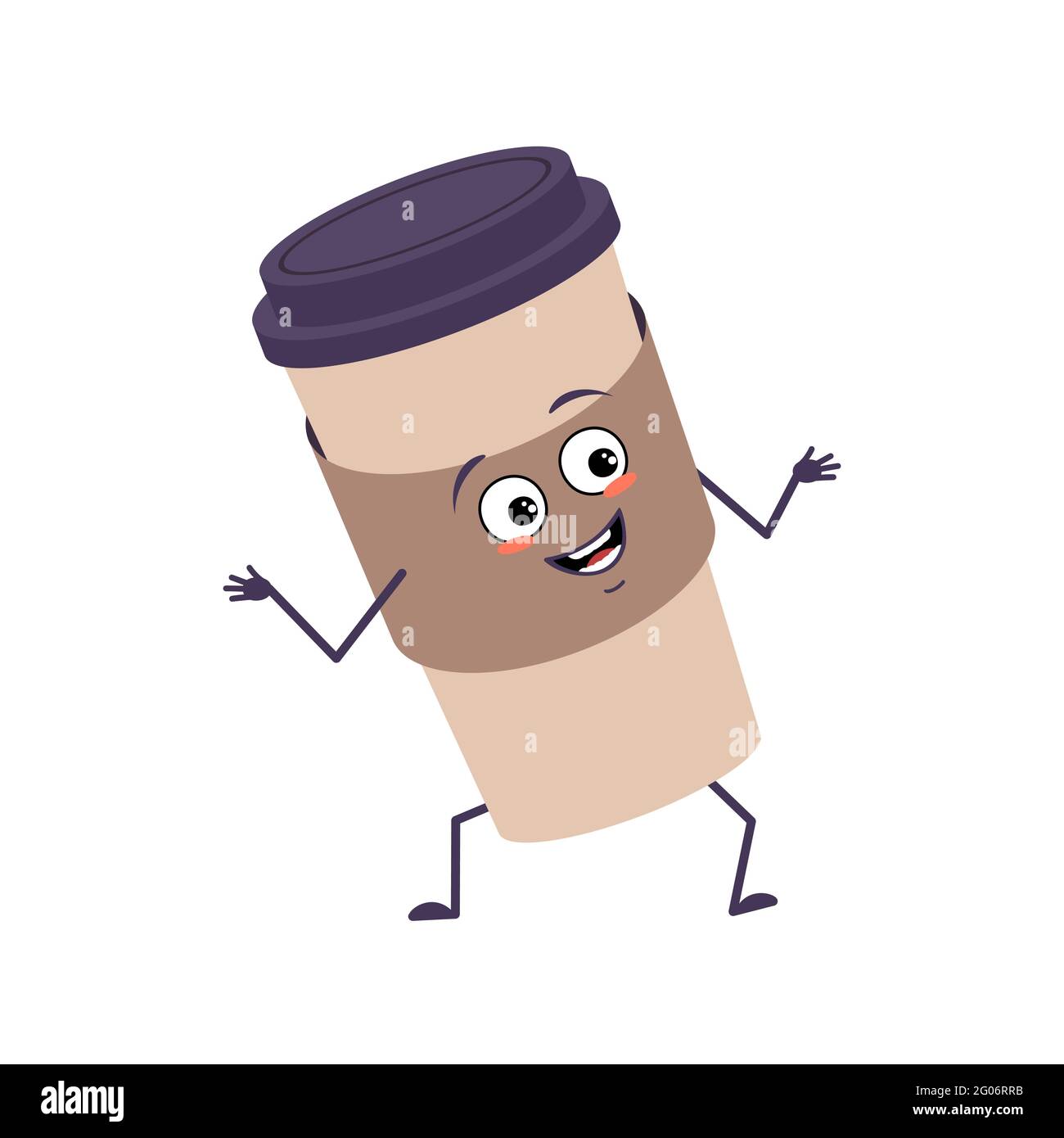 Cute Character A Cup Of Coffee With Joy Emotions Smiling Face Happy Eyes Arms And Legs A Mischievous Paper Dishes For A Cafe Stock Vector Image Art Alamy Cute Character A Cup Of Coffee With Joy Emotions Smiling Face Happy Eyes Arms And Legs A Mischievous Paper Dishes For A Cafe Stock Vector Image Art Alamy