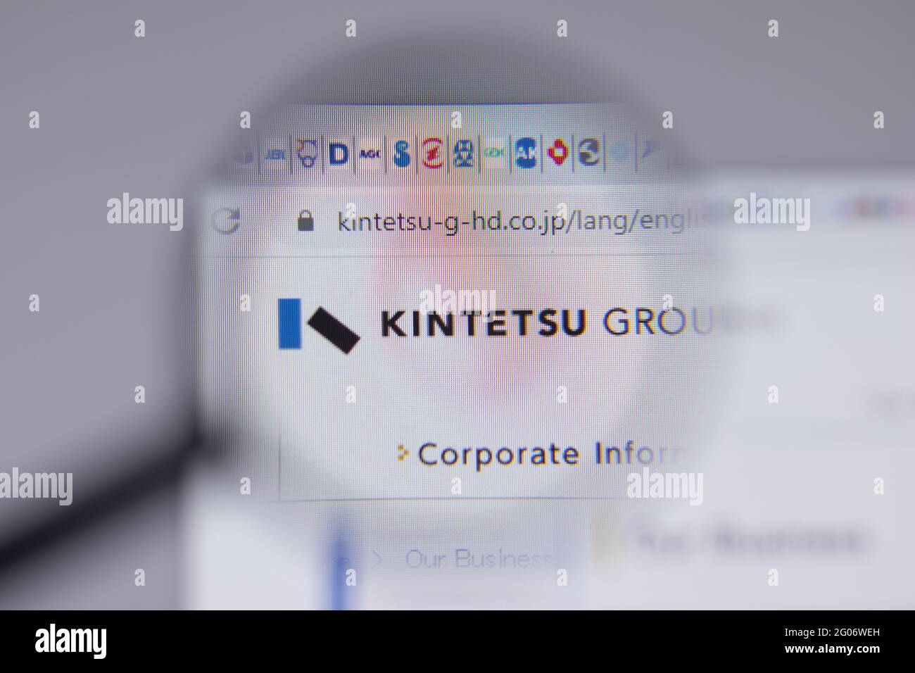 Los Angeles, California, USA - 1 June 2021: Kintetsu Group Holdings logo or icon on website page, Illustrative Editorial Stock Photo