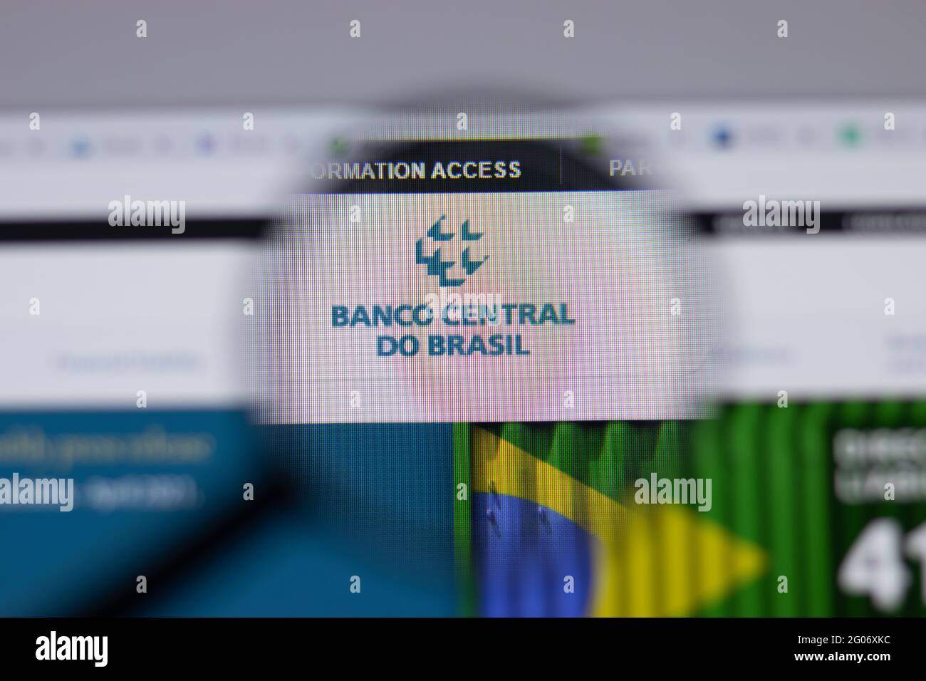 Los Angeles, California, USA - 1 June 2021: Central Bank of Brazil BCB logo or icon on website page, Illustrative Editorial Stock Photo