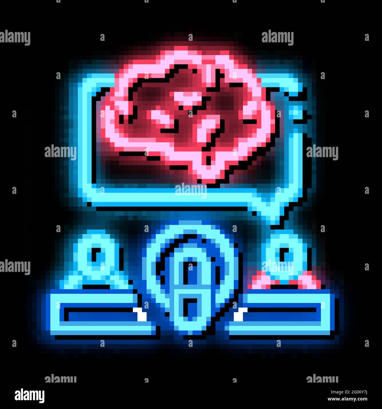 Human Microphone Brain neon glow icon illustration Stock Vector Image ...