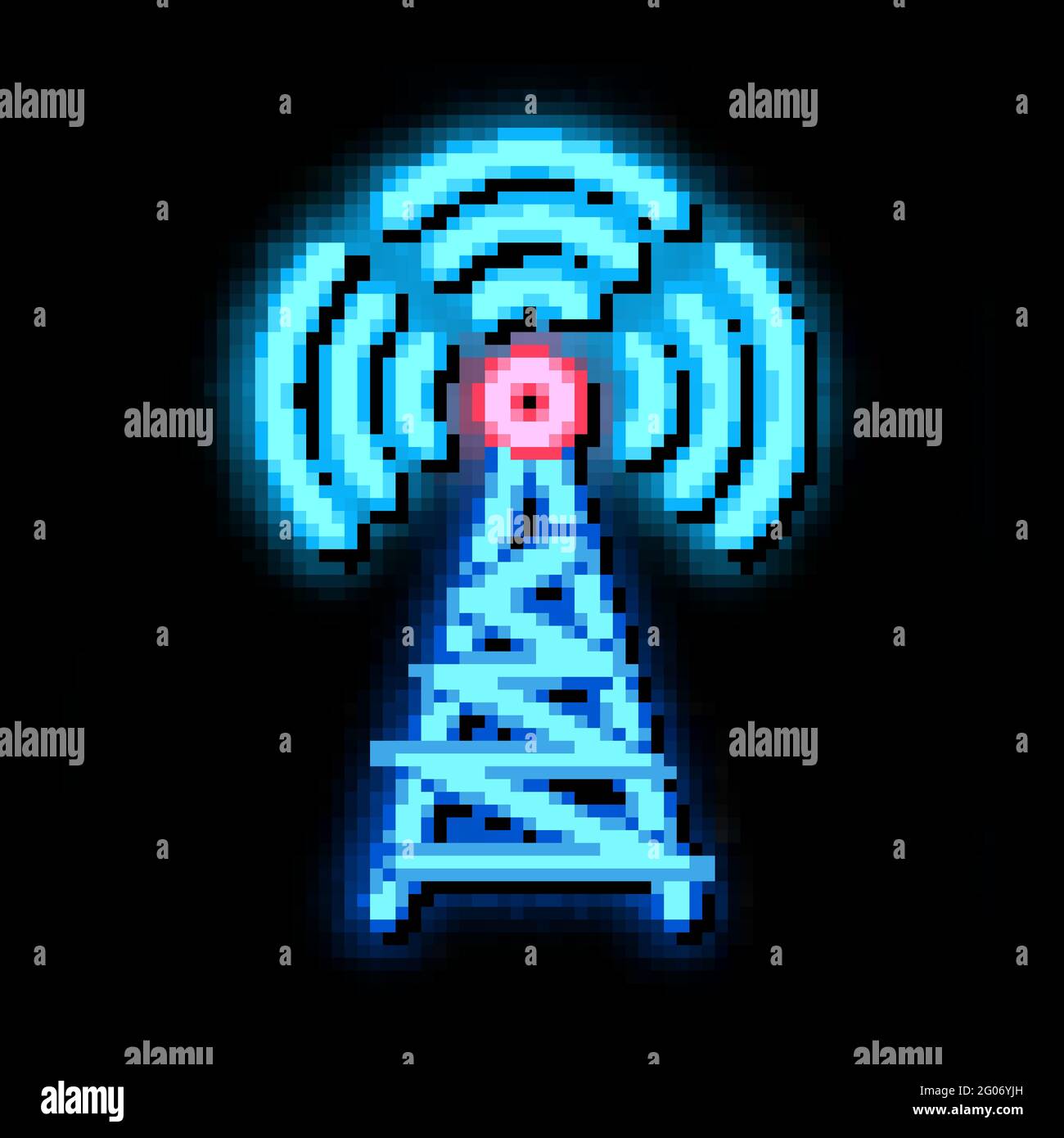 Radio Tower Antenna neon glow icon illustration Stock Vector Image ...