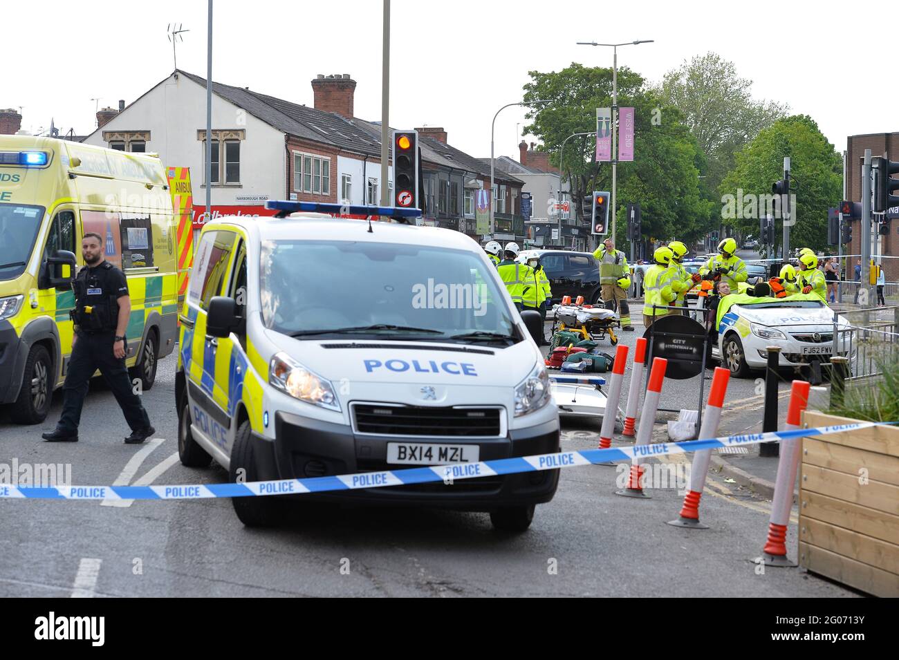 Leicester, Leicestershire, UK 1st June 2021. UK News. A police officer