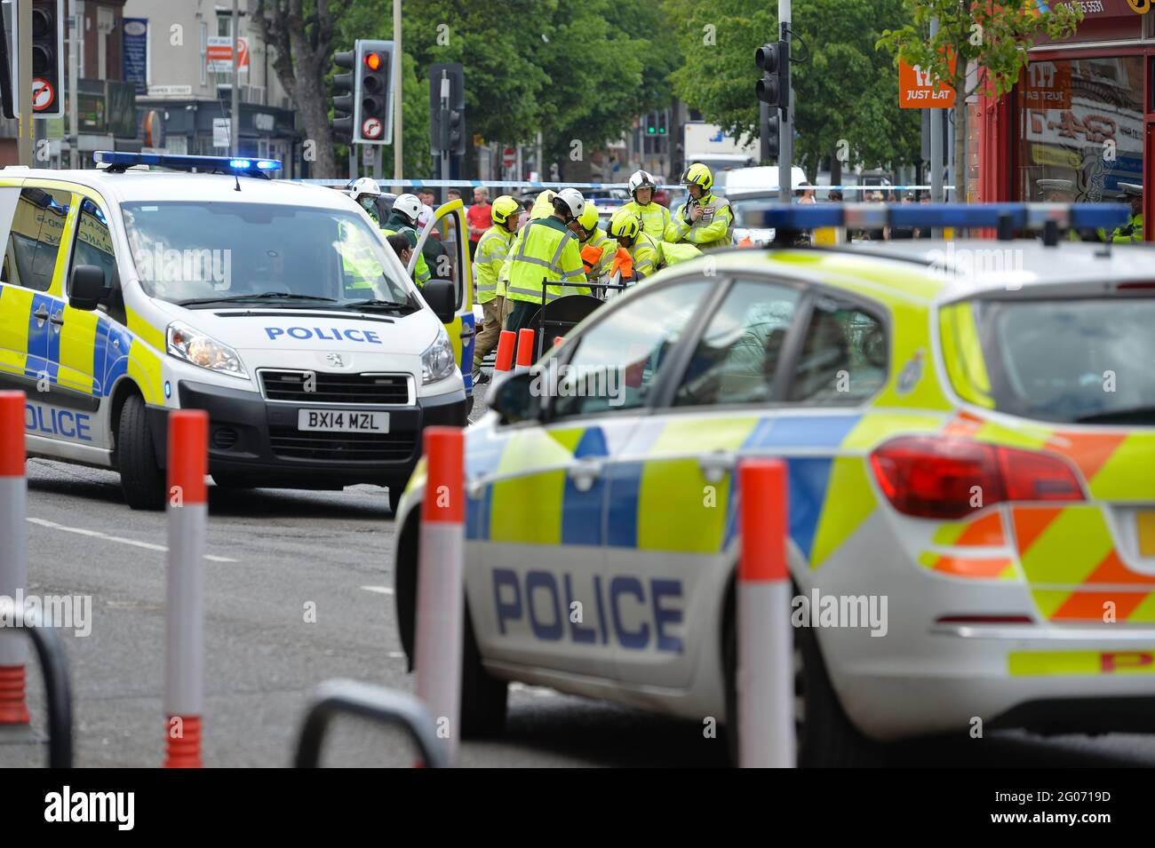 Leicester, Leicestershire, UK 1st June 2021. UK News. A police officer