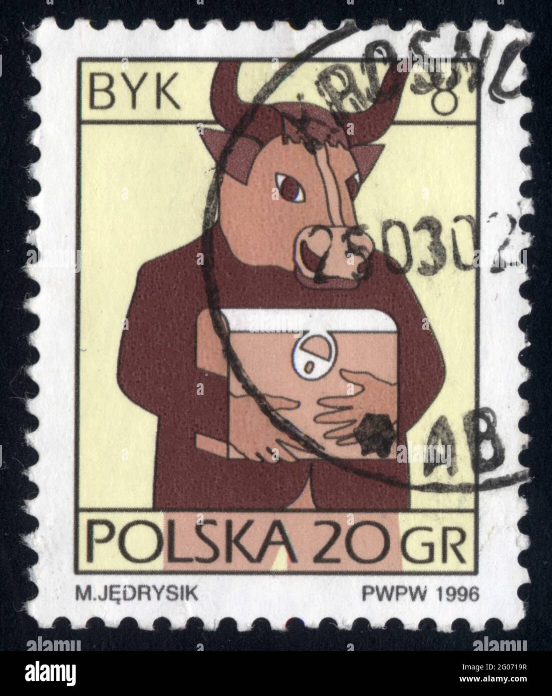 Timbre BYK. Polska 20 GR. 1996. Stock Photo