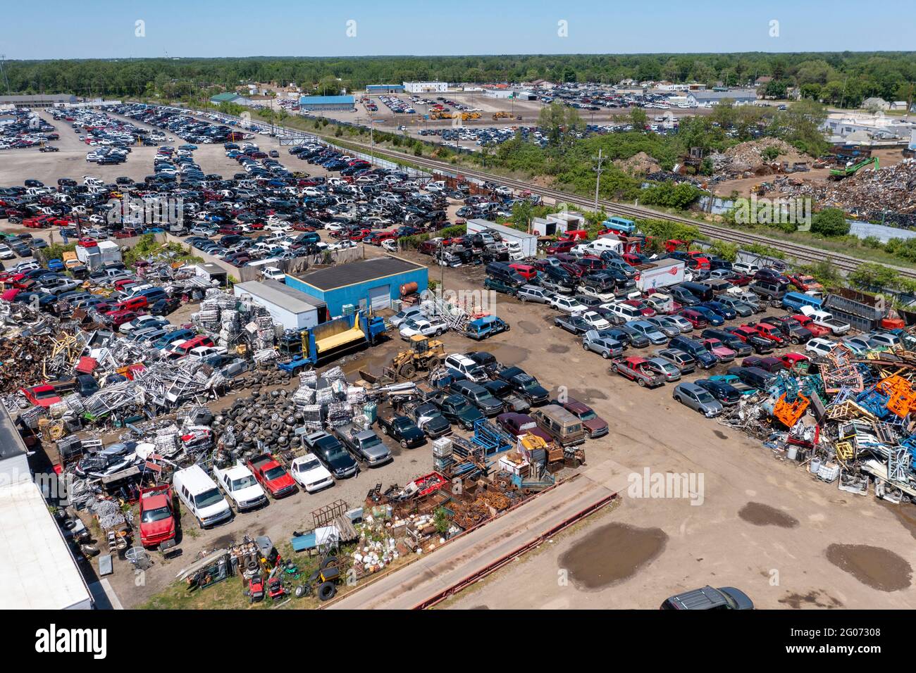 Flint, Michigan - An auto junkyard. Stock Photo