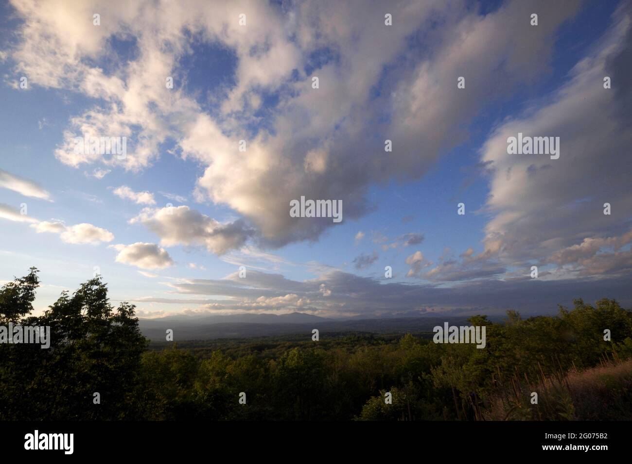 View of the Catskill Mountains from Route 44/55, from a stretch called The Overlook. Stock Photo