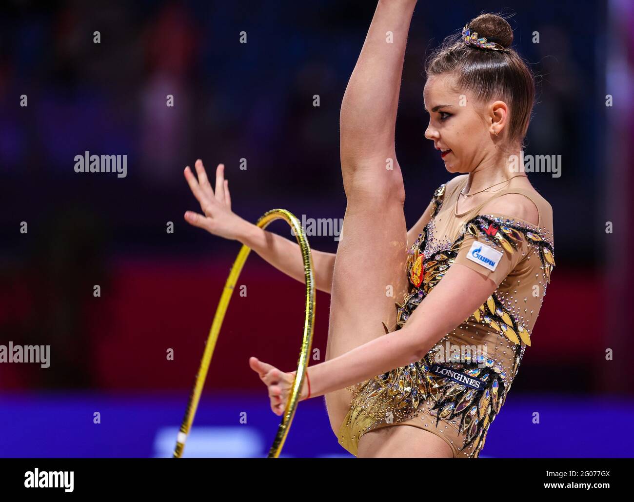 Pesaro, Italy. 30th May, 2021. Averina Dina (RUS) during the Rhythmic Gymnastics FIG World Cup 2021 Pesaro at Vitrifrigo Arena. (Photo by Fabrizio Carabelli/SOPA Images/Sipa USA) Credit: Sipa USA/Alamy Live News Stock Photo