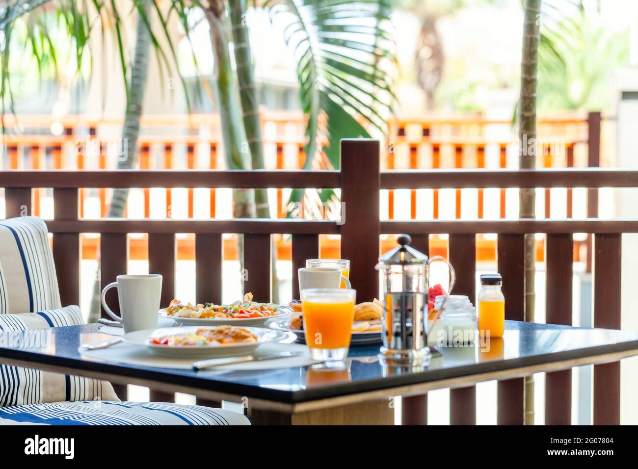 Breakfast Buffet in Luxury Hotel, Brunch with Family in Restaurant