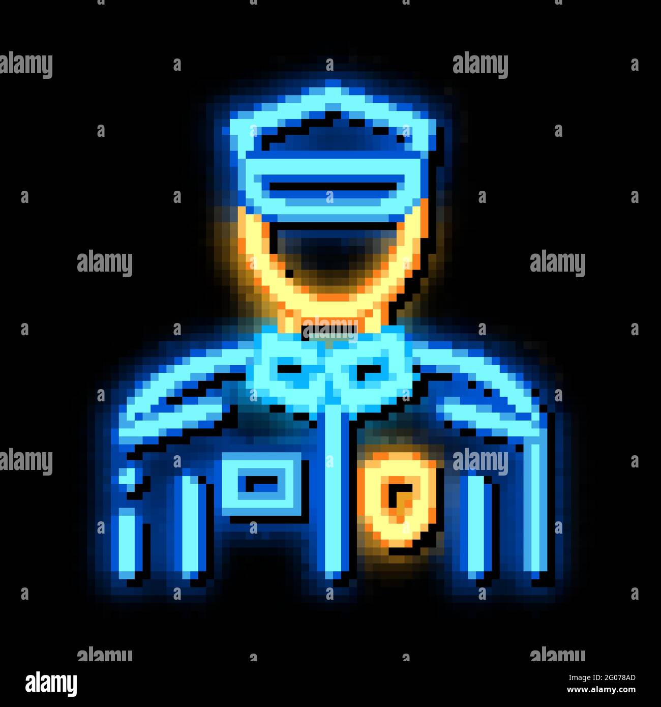 Policeman In Police Suit neon glow icon illustration Stock Vector Image ...