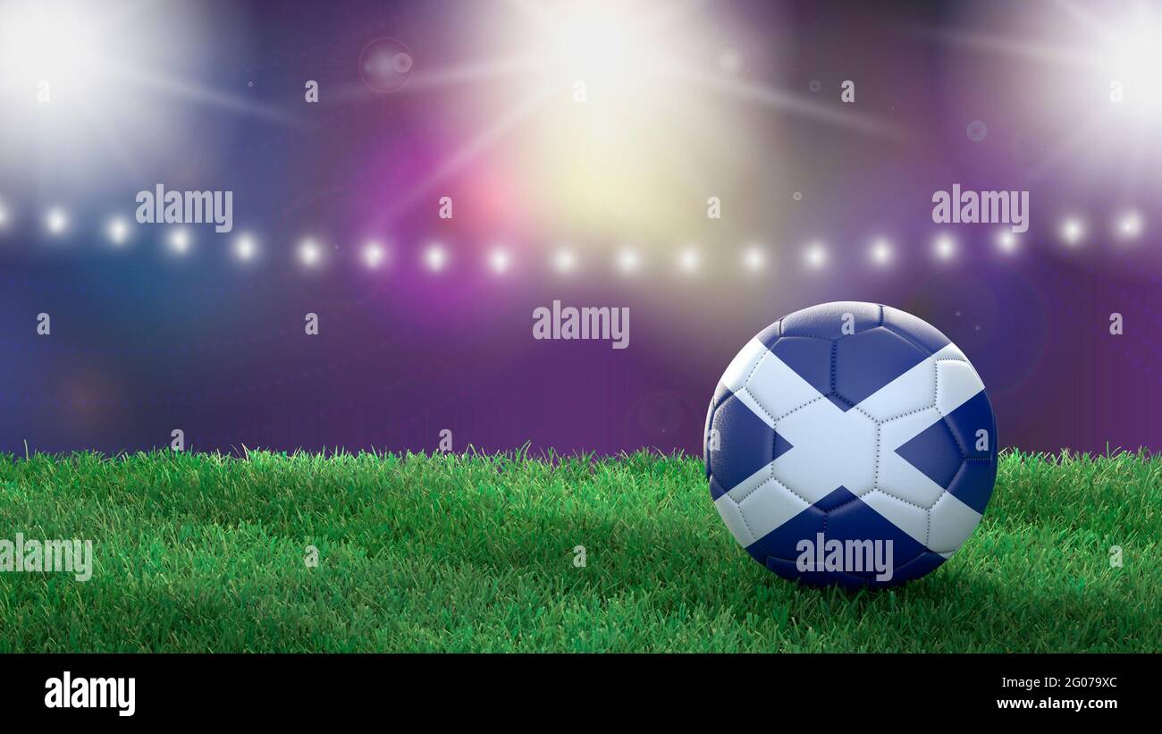 Soccer Ball In Flag Colors On A Bright Blurred Stadium Background Scotland 3d Image Stock Photo Alamy Soccer Ball In Flag Colors On A Bright Blurred Stadium Background Scotland 3d Image Stock Photo Alamy