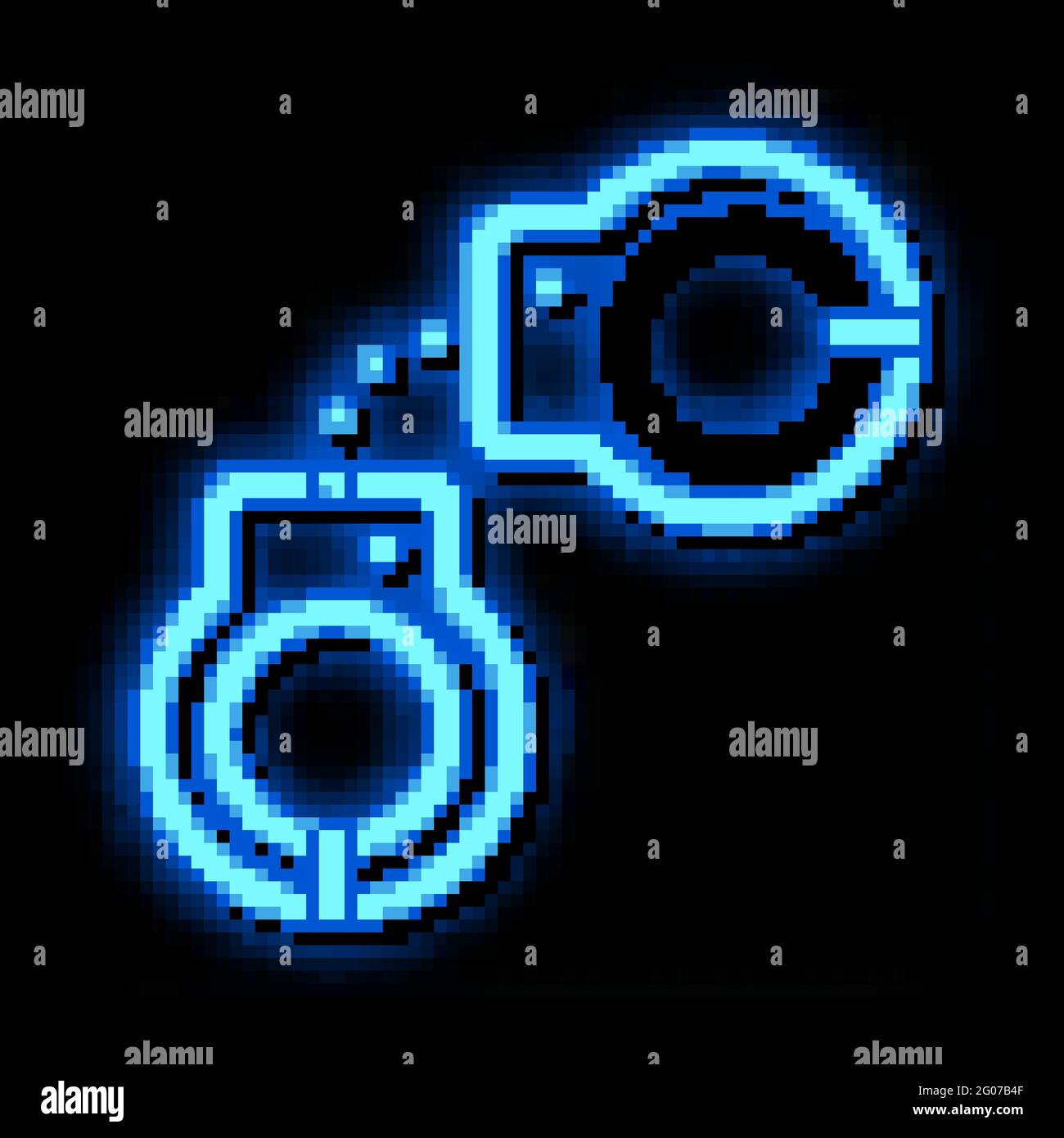 Police Arrest Irons neon glow icon illustration Stock Vector Image ...