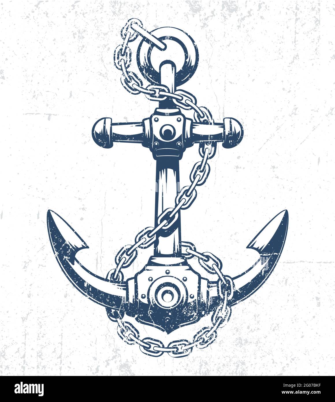 Vintage anchor with grunge texture Stock Vector